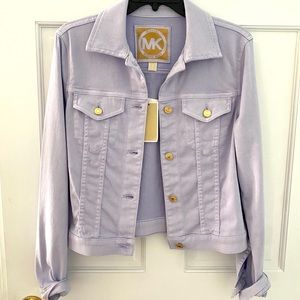 Michael Kors lavender jean jacket size M NWT